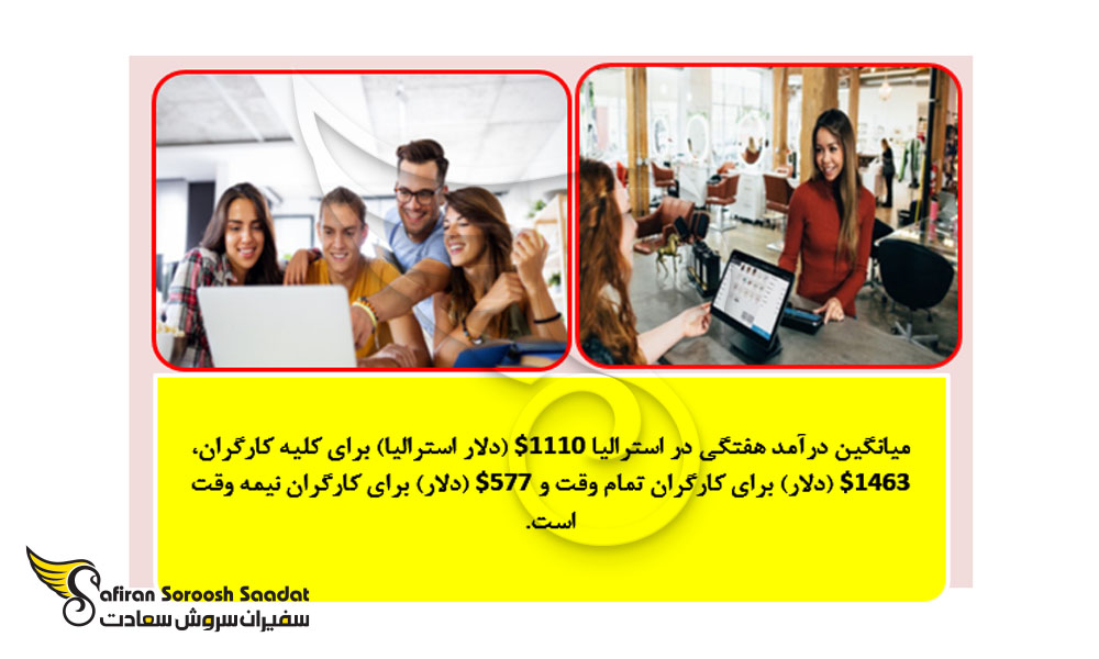 متوسط درآمد هفتگی در استرالیا