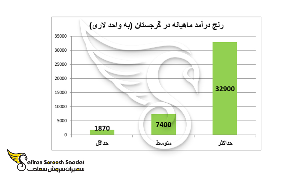 رنج درآمد ماهیانه در گرجستان
