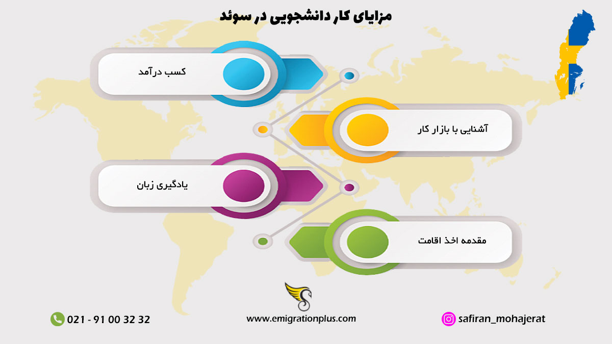 اینفوگرافیک کار دانشجویی در سوئد