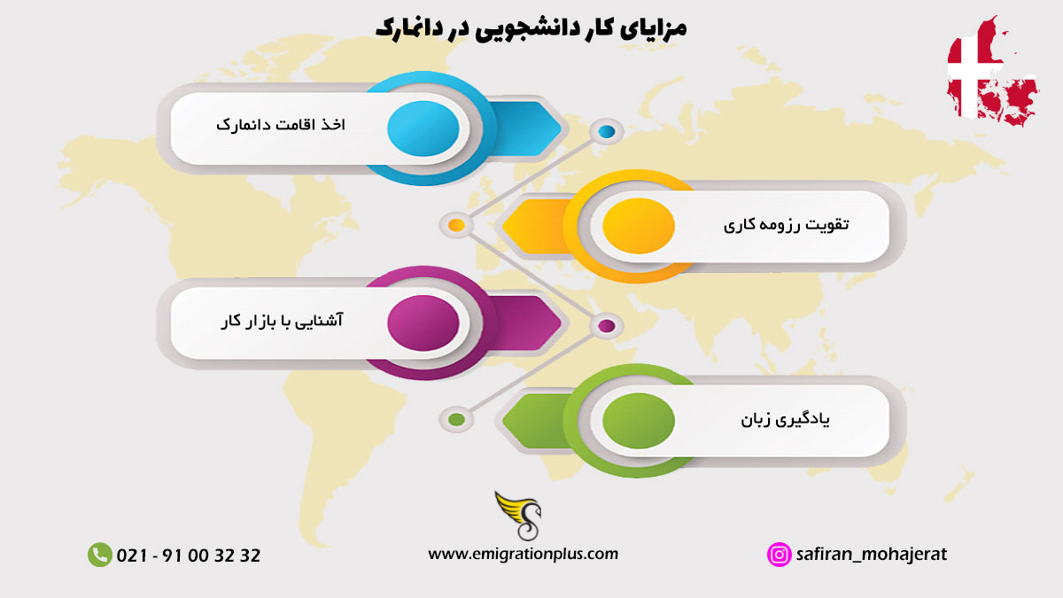 اینفوگرافیک کار دانشجویی در دانمارک