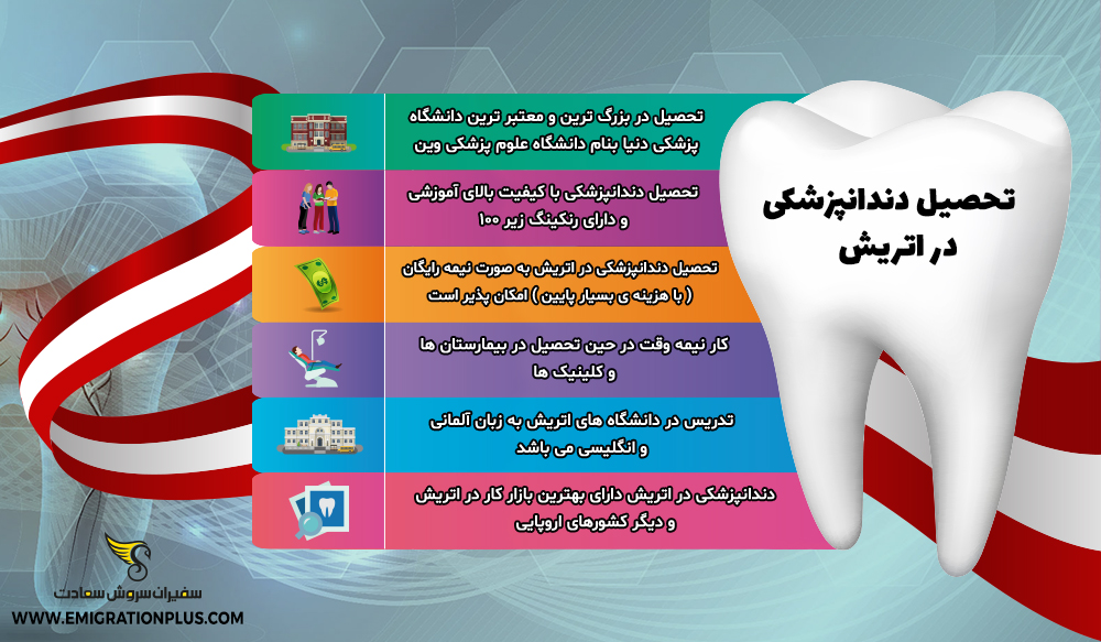 اینفوگرافیک تحصیل دندانپزشکی در اتریش