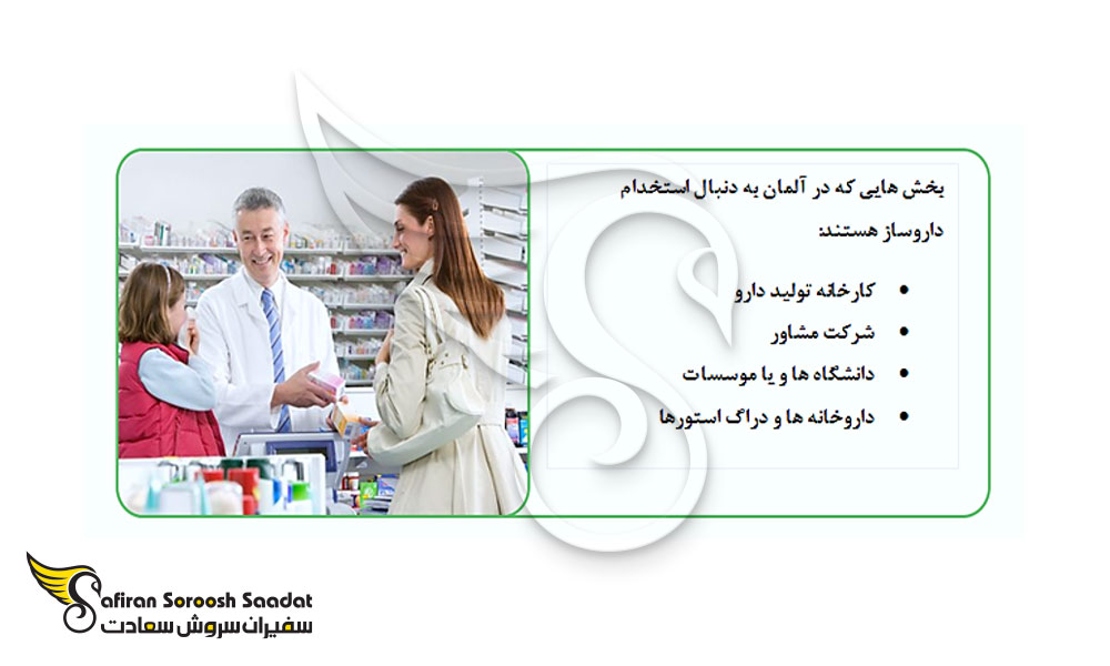 کاریابی و اشتغال در بخش های مختلف داروسازی در آلمان