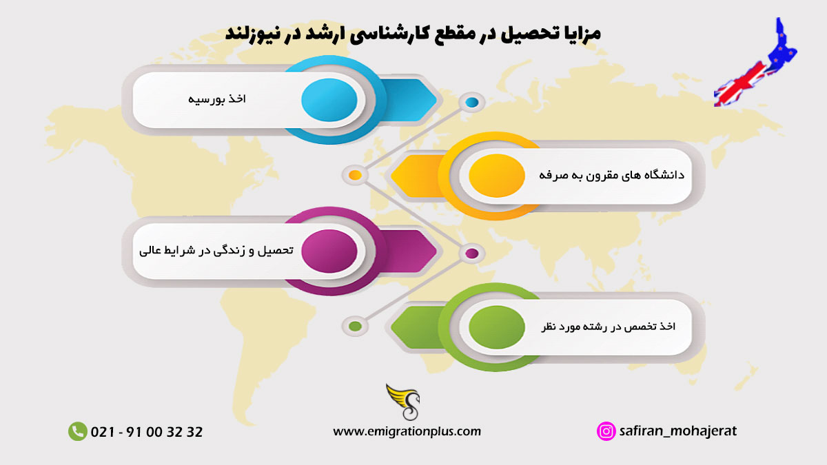 اینفوگرافیک مقطع کارشناسی ارشد در نیوزلند