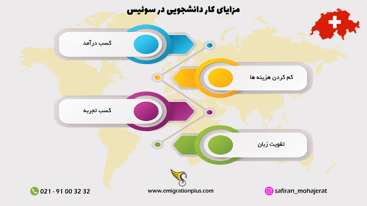 اینفوگرافیک کار دانشجویی در سوئیس