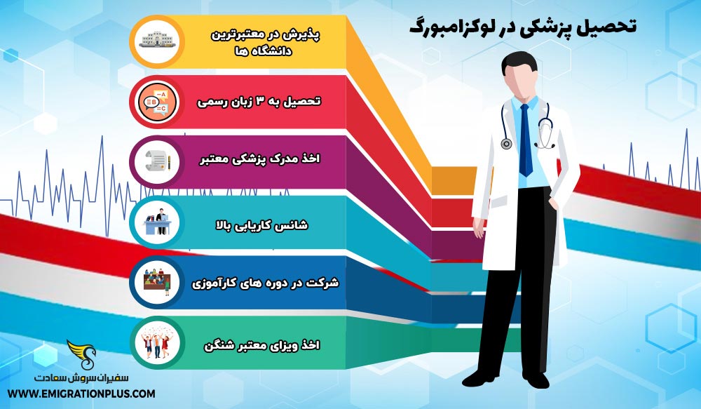 اینفوگرافیک رشته پزشکی در لوکزامبورگ