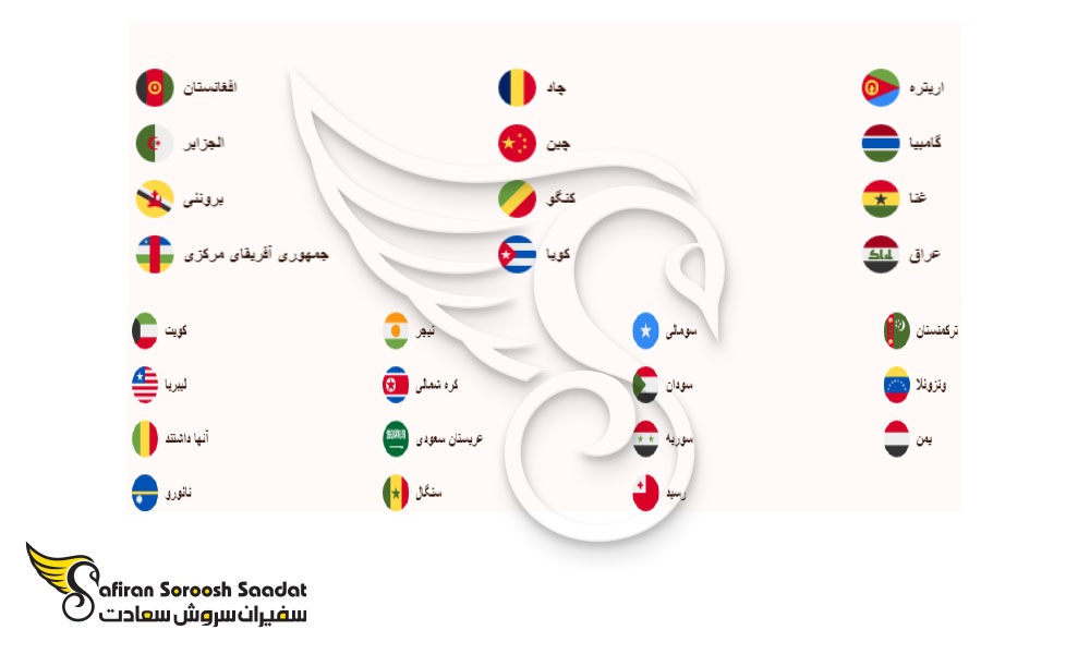 فهرستی که برای شیلی ویزا نیاز دارند