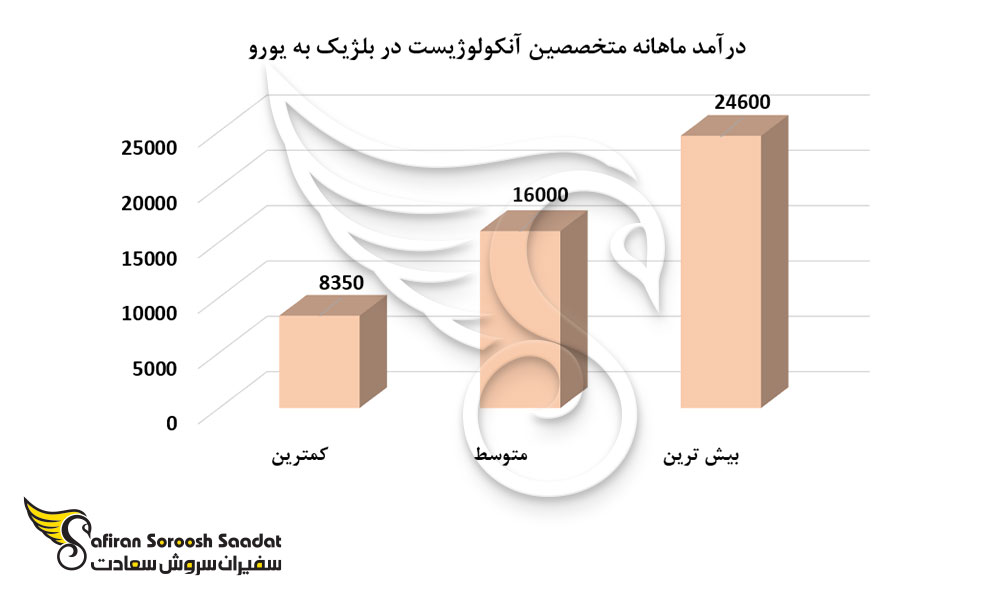 درآمد ماهانه متخصصین آنکولوژیست در بلژیک