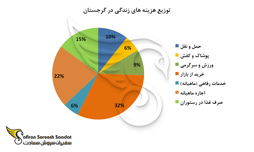توزیع هزینه های زندگی در گرجستان