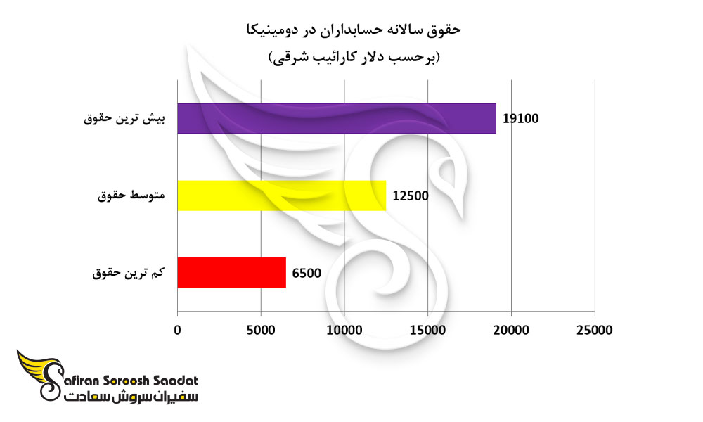 حقوق سالانه حسابداران در دومینیکا