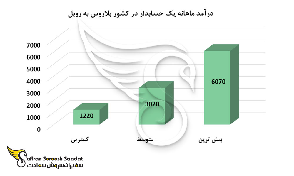 درآمد ماهانه یک حسابدار در کشور بلاروس