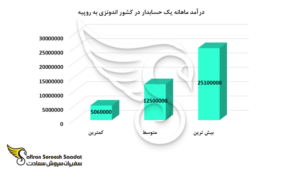 درآمد ماهانه یک حسابدار در کشور اندونزی