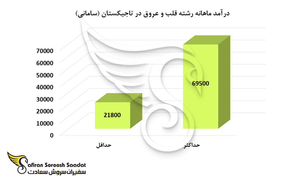 درآمد ماهانه رشته قلب و عروق در تاجیکستان
