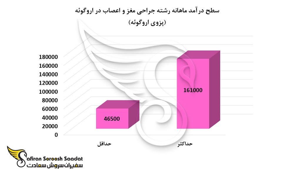 سطح درآمد ماهانه رشته جراحی مغز و اعصاب در اروگوئه