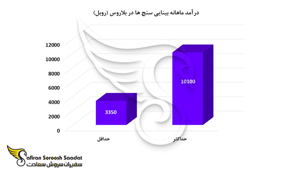 درآمد ماهانه بینایی سنج ها در بلاروس