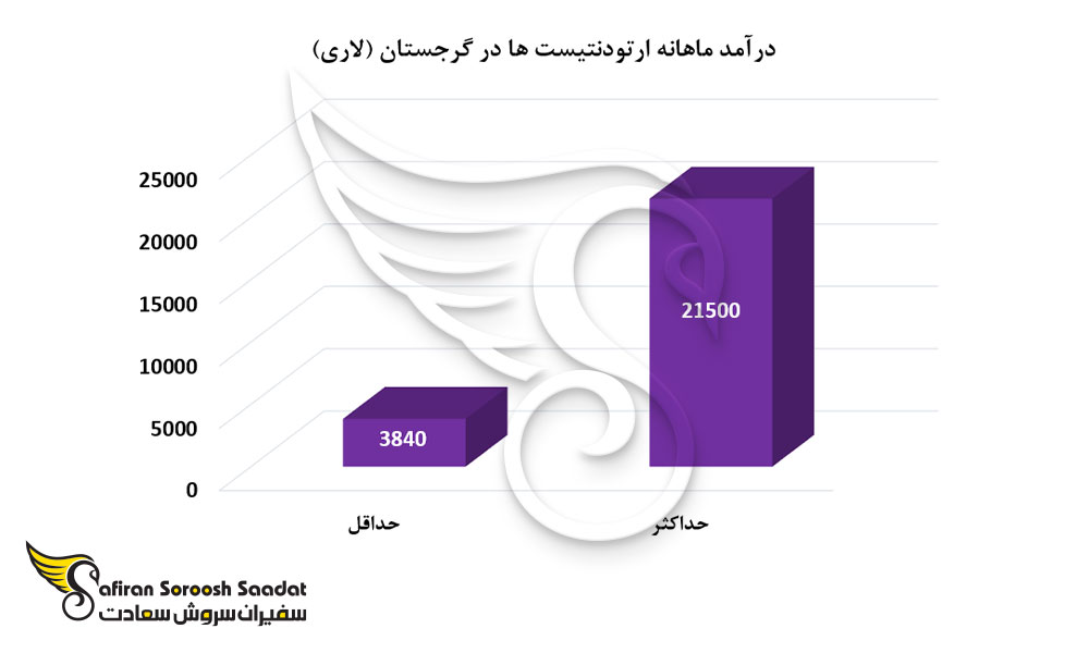 درآمد ماهانه ارتودنتیست ها در گرجستان