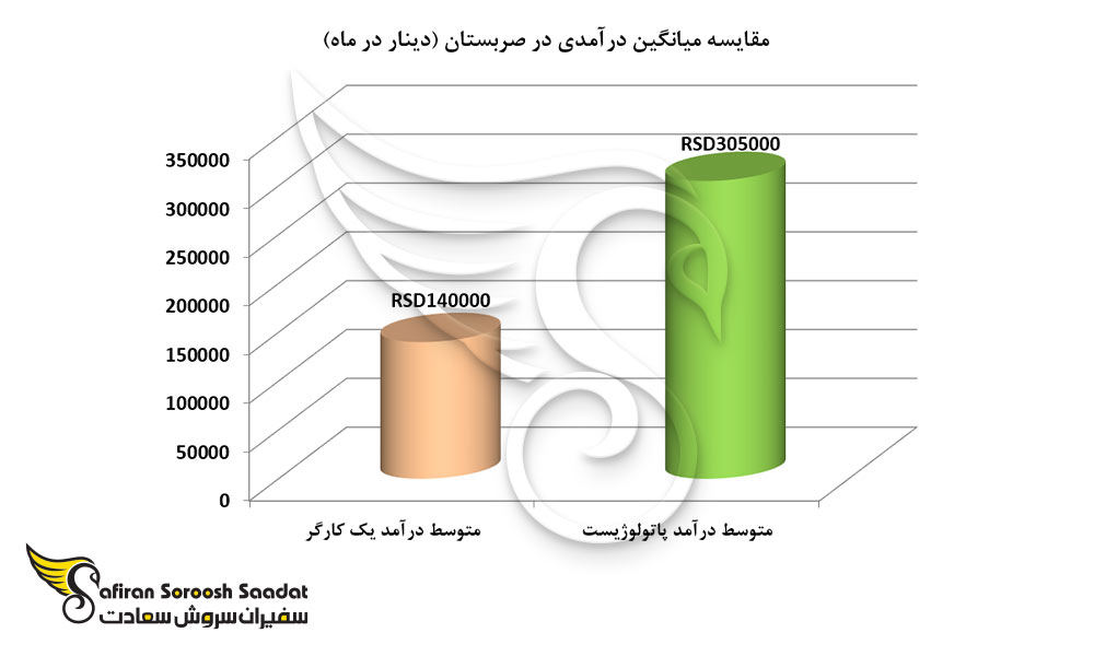 مقایسه میانگین درآمدی در صربستان