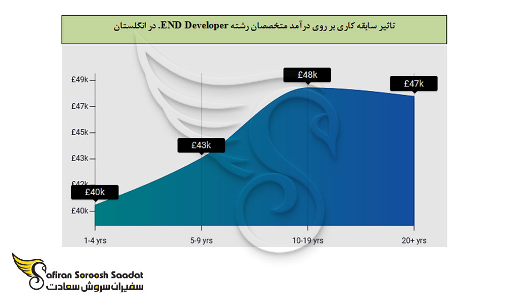 تاثیر سابقه کار بر درآمد متخصصان .END Developer در انگلستان