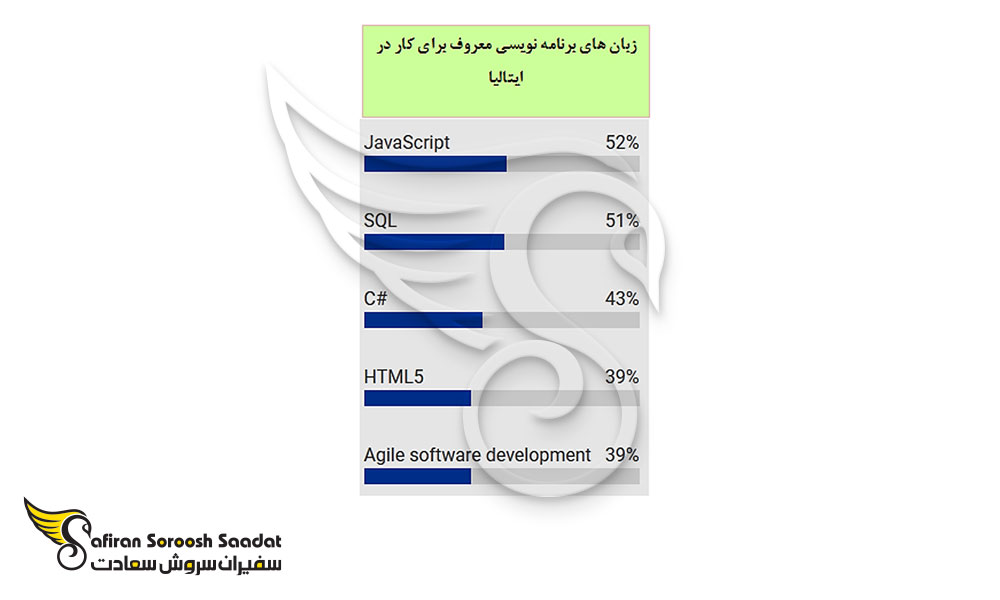 زبان های برنامه نویسی برای کار در ایتالیا