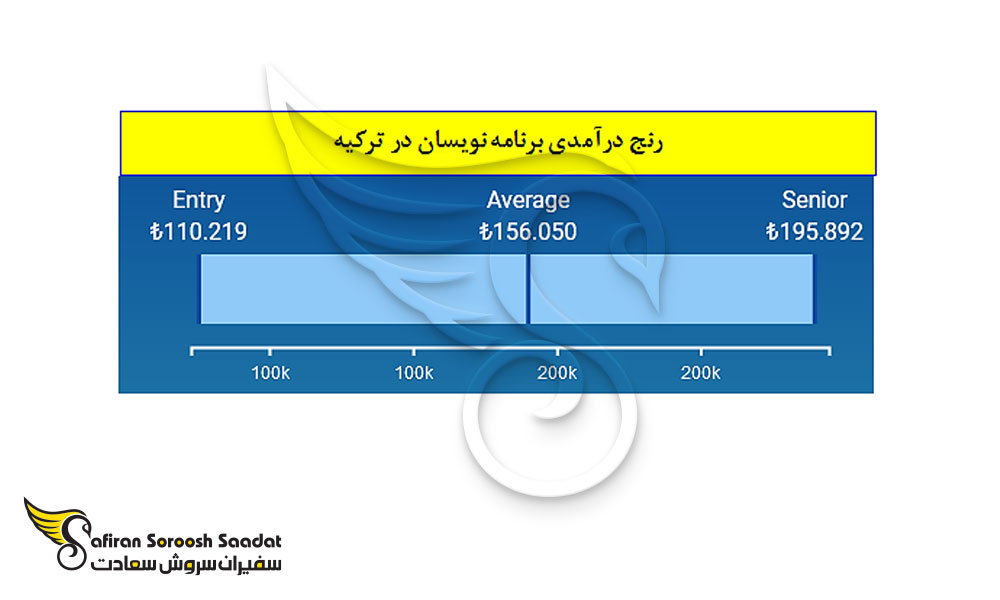 رنج درآمدی برنامه نویسان در ترکیه