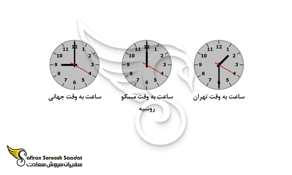 بررسی اختلاف ساعت میان مسکو روسیه و تهران