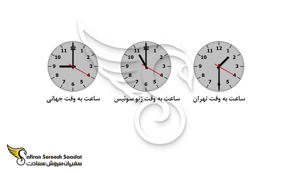 بررسی اختلاف ساعت در ژنو سوئیس و ایران