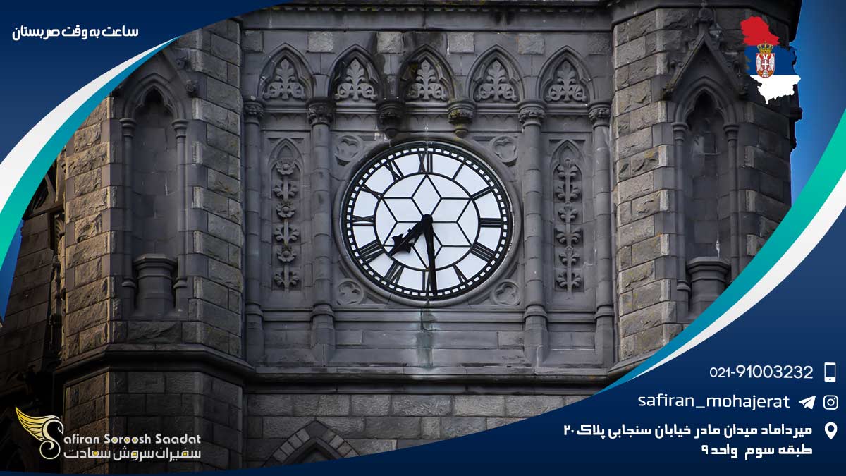 ساعت به وقت صربستان