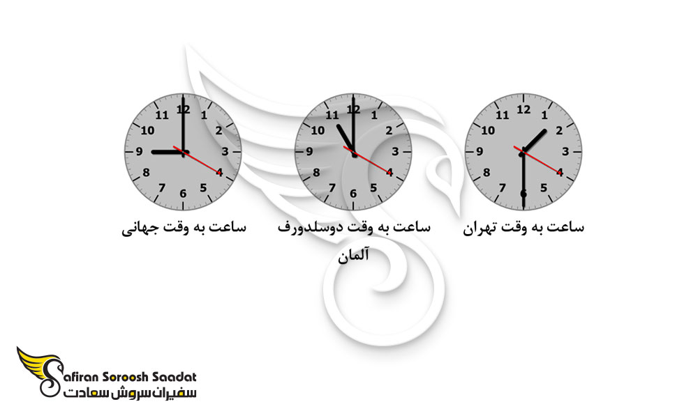 اختلاف ساعت دوسلدورف آلمان و ایران