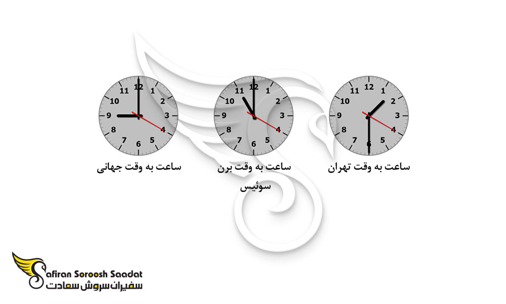 اختلاف ساعت برن سوئیس و ایران