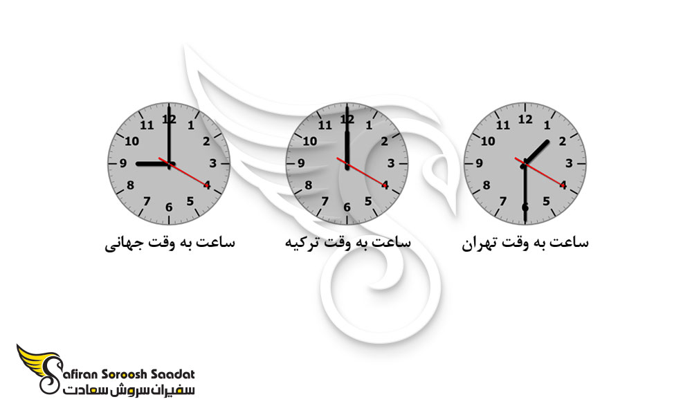 اختلاف ساعت به وقت ترکیه و ایران