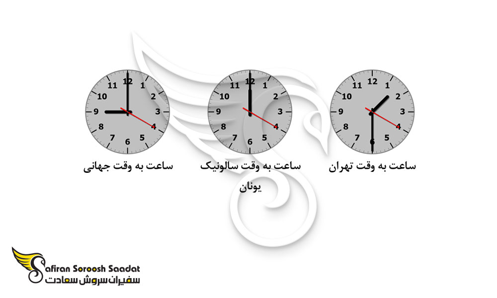 شرایط اختلاف ساعت در سالونیک یونان و تهران