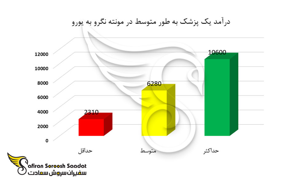 متوسط درآمد یک پزشک در مونته نگرو