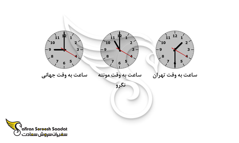 اختلاف ساعت مونته نگرو و ساعت جهانی
