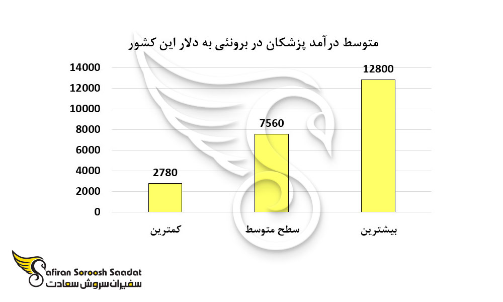 متوسط درآمد پزشکان در برونئی