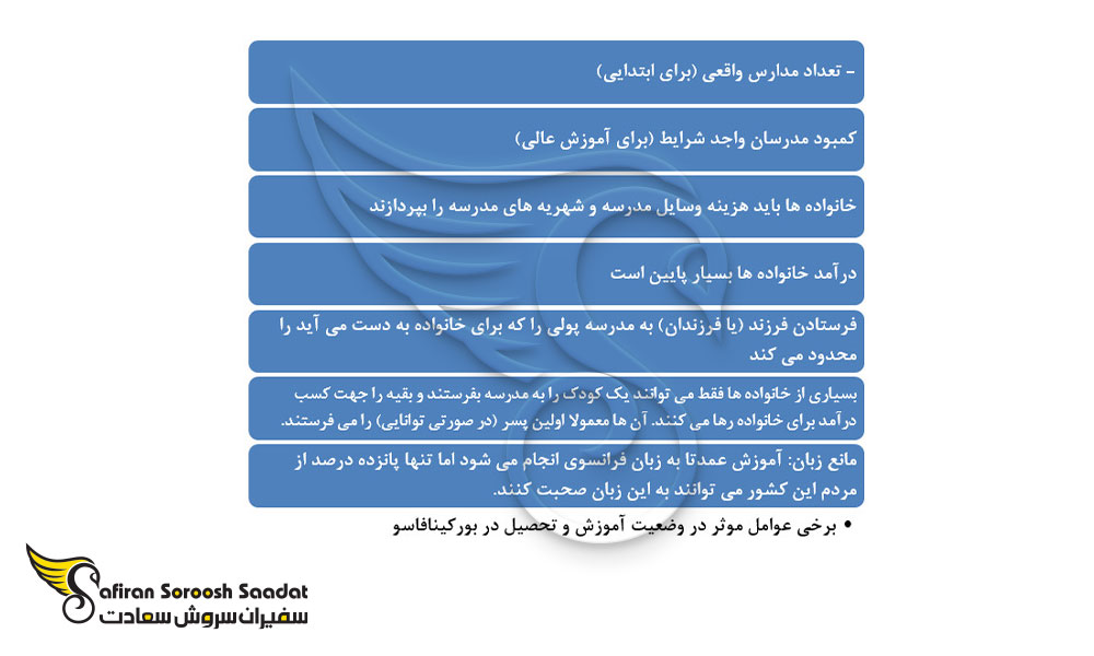 نکاتی درباره سیستم آموزشی در بورکینافاسو