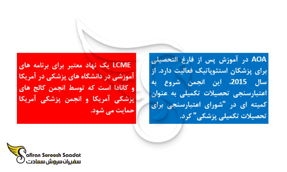 بررسی lcme و aoa در آمریکا