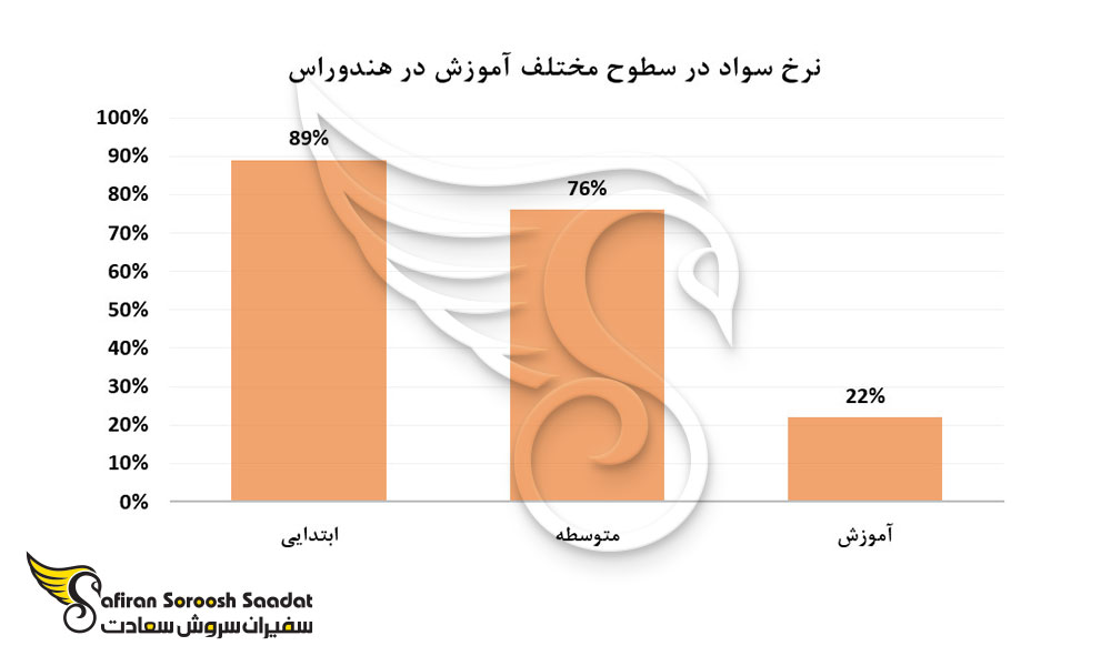 نرخ سواد در سطوح مختلف آموزش در هندوراس