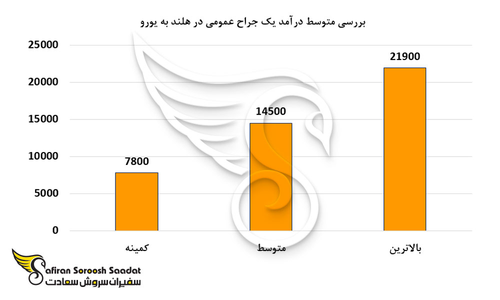 بررسی متوسط درآمد یک جراح عمومی در هلند به یورو