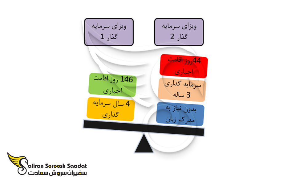نمودار شماتیک دو ویزای سرمایه گذار نیوزلند