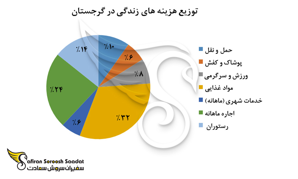 توزیع هزینه های زندگی در گرجستان