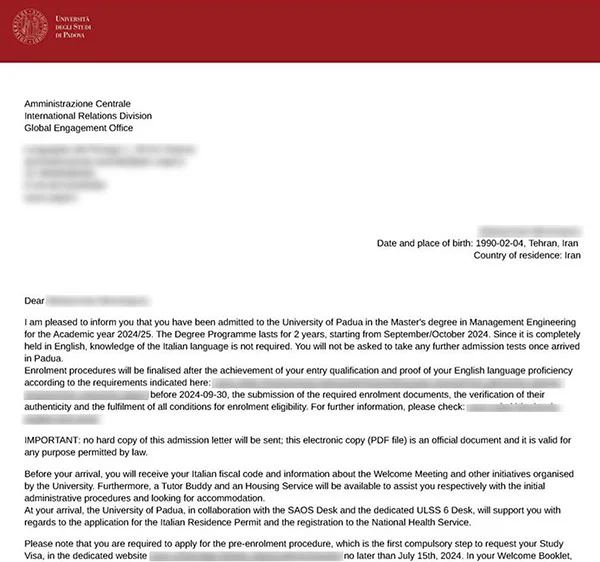 admission-padova