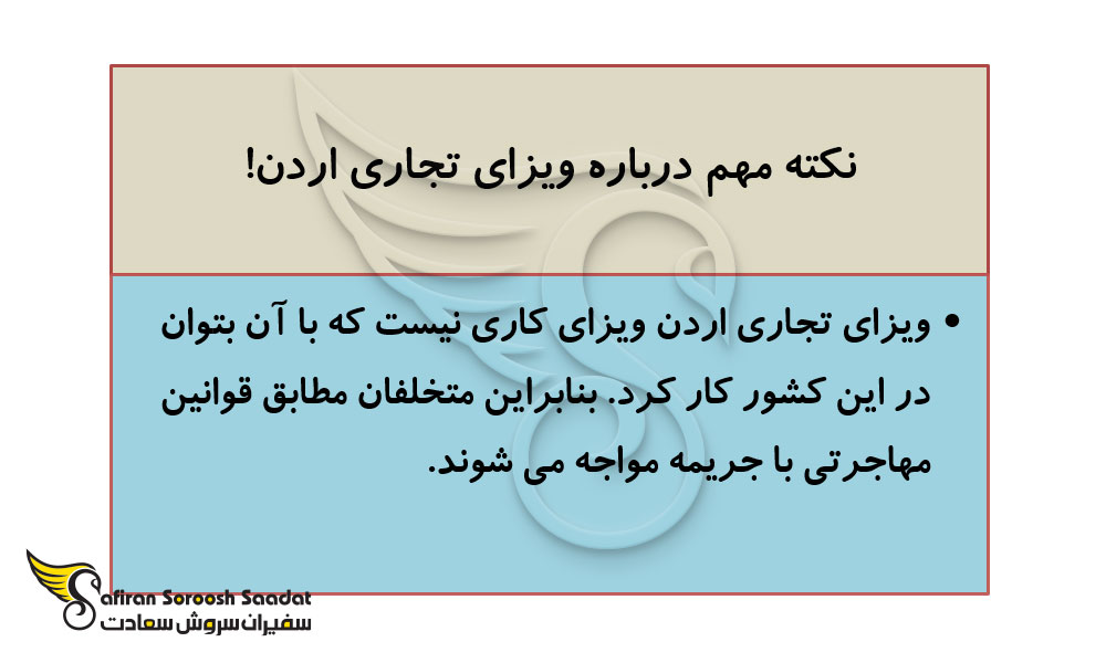 شرایط ویزای تجاری اردن